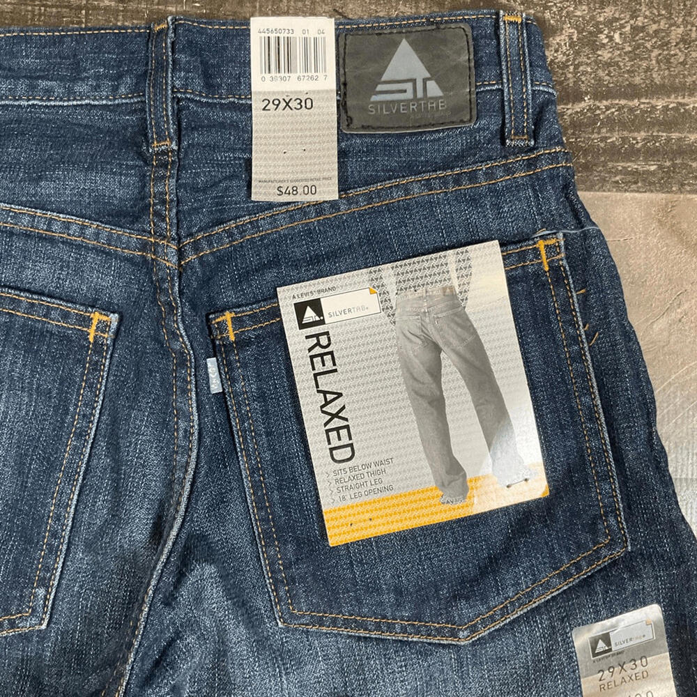 Silvertab Men’s Size 29x30 Straight Leg Jeans Blue Dark Wash Denim Relaxed NWT - Picture 6 of 6